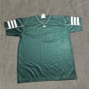 Adidas Men's Dark Green Jersey with White Stripes